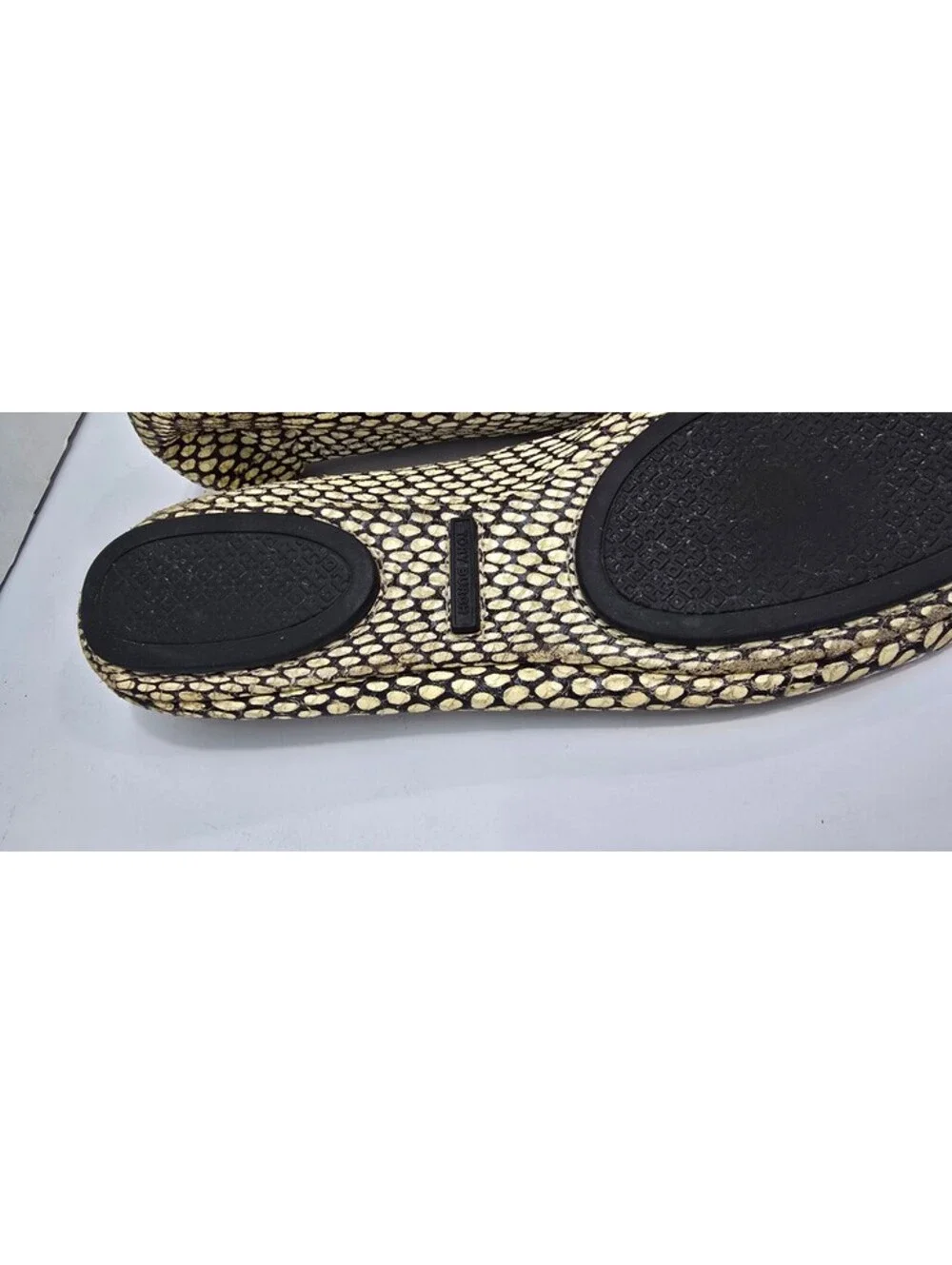 Tory Burch Reva Snake Print Leather Ballet Flats